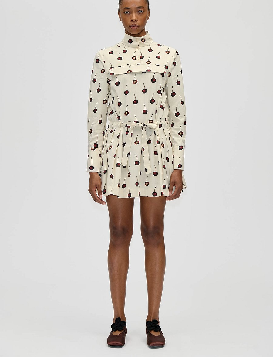 STINE GOYA - Crisp Stripe Shirting, Pullover Parka Dress - kurze kleider - cherries - 0