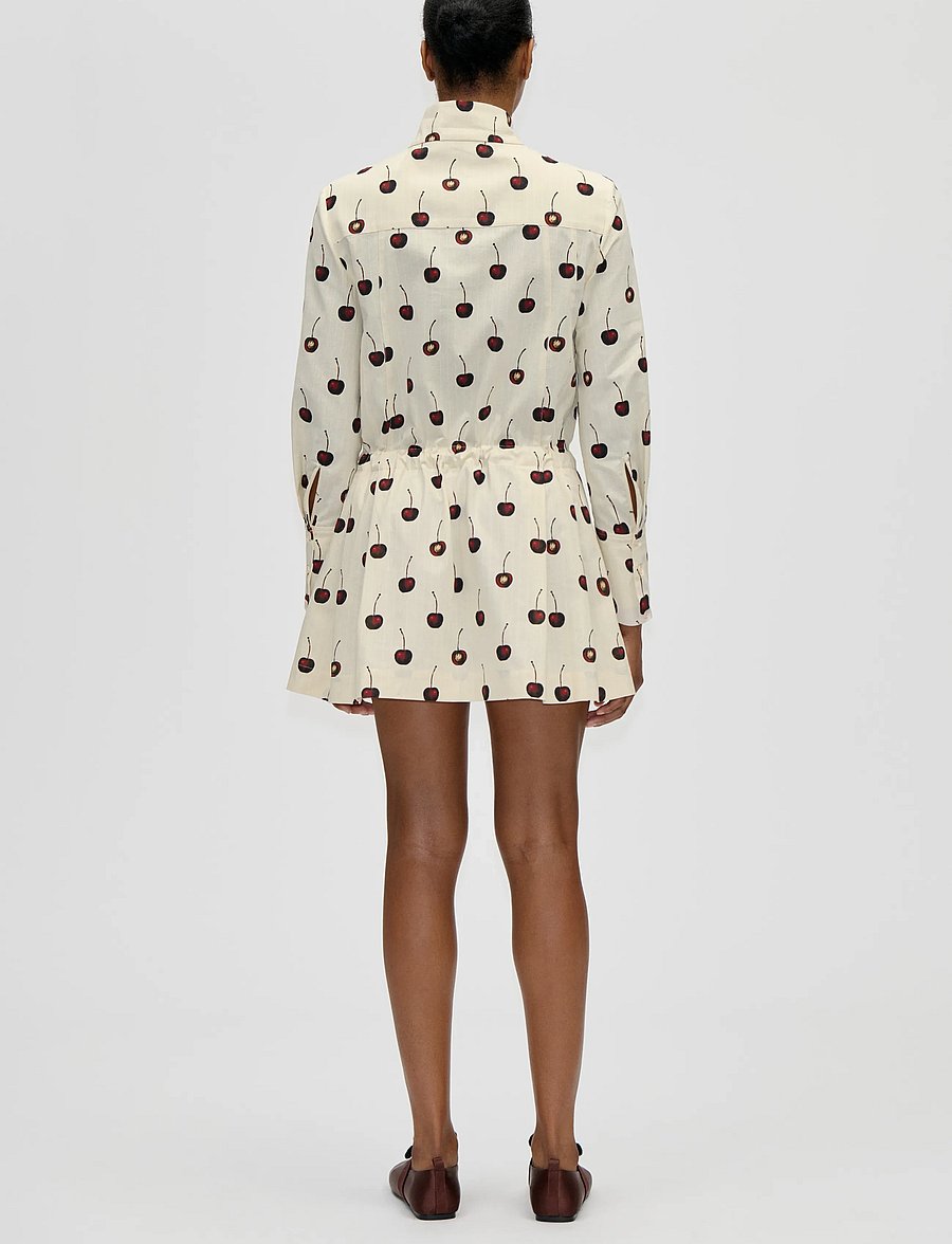 STINE GOYA - Crisp Stripe Shirting, Pullover Parka Dress - kurze kleider - cherries - 3