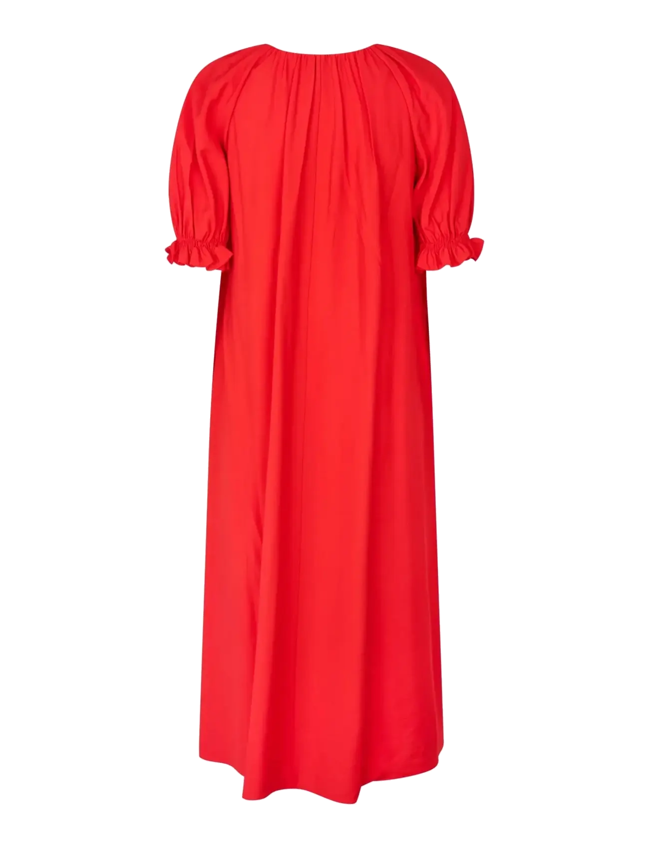 STINE GOYA - Solid Viscose, Puff Sleeve Detail Long Dress - maksikleidid - fiery red - 2