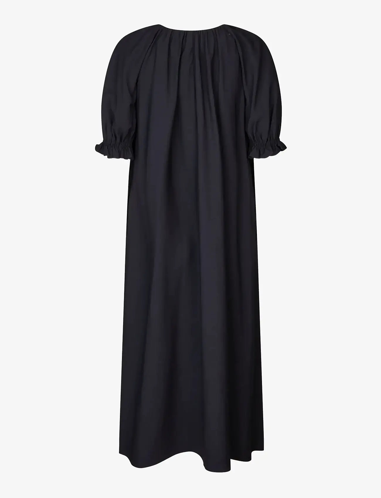 STINE GOYA - Solid Viscose, Puff Sleeve Detail Long Dress - maxi dresses - midnight navy - 2