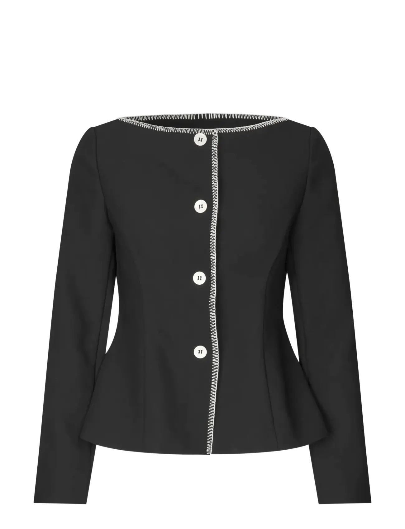 2360 Structured Crepe, Square Neckl - BLACK