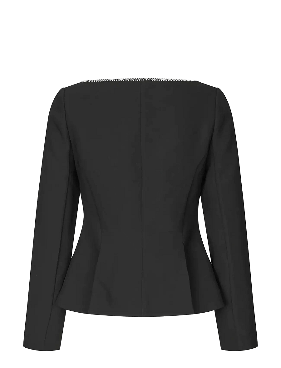STINE GOYA - 2360 Structured Crepe, Square Neckl - vårjakker - black - 2