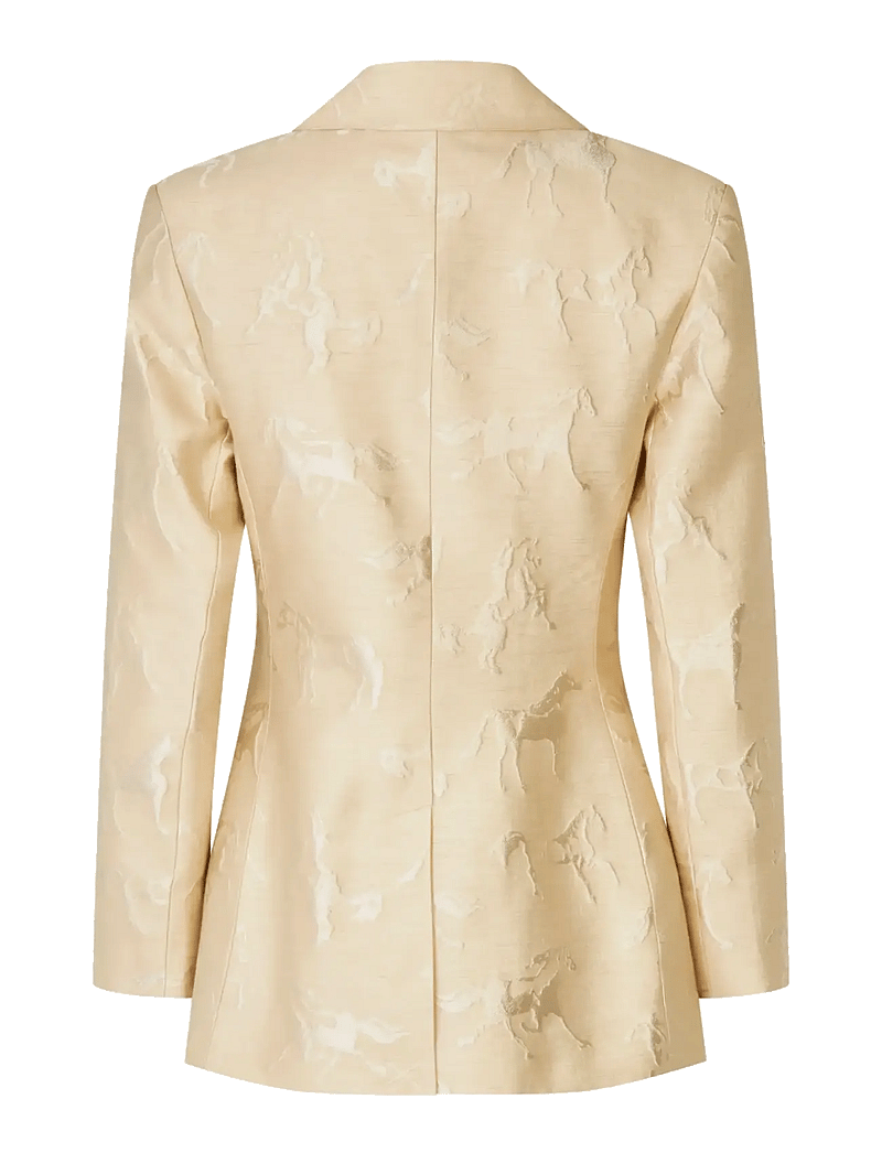 STINE GOYA - Jacquard Tailoring, Structured Single-Breasted Jacket - konfirmationstøj - porcelain cream - 2