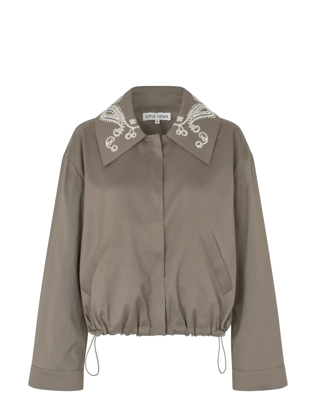 STINE GOYA Bestickt Canvas, Blouson Eyelet Bomber Grau - M - Damen