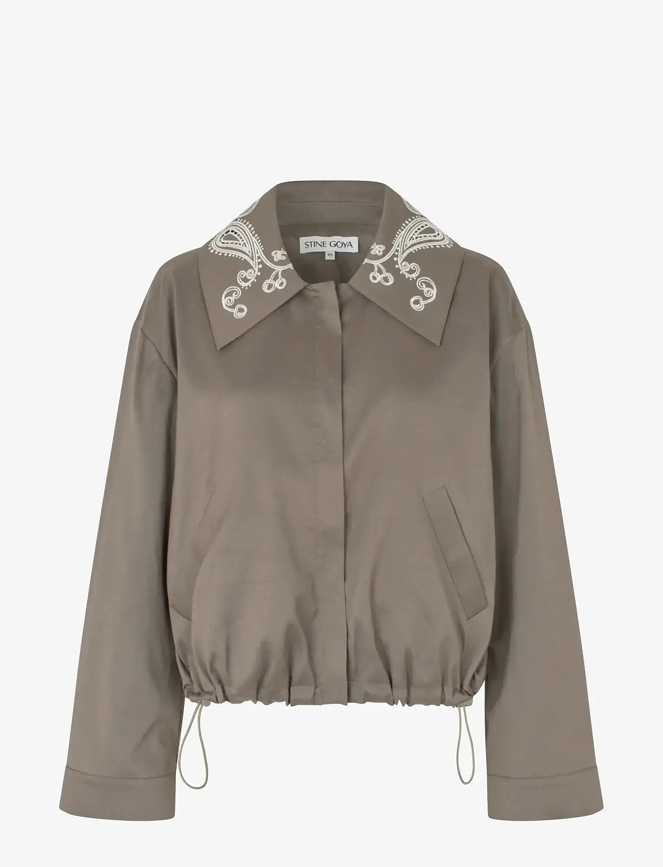 STINE GOYA - Embroidered Canvas, Blouson Eyelet Bomber - leichte jacken - cherries on a paisley - 1