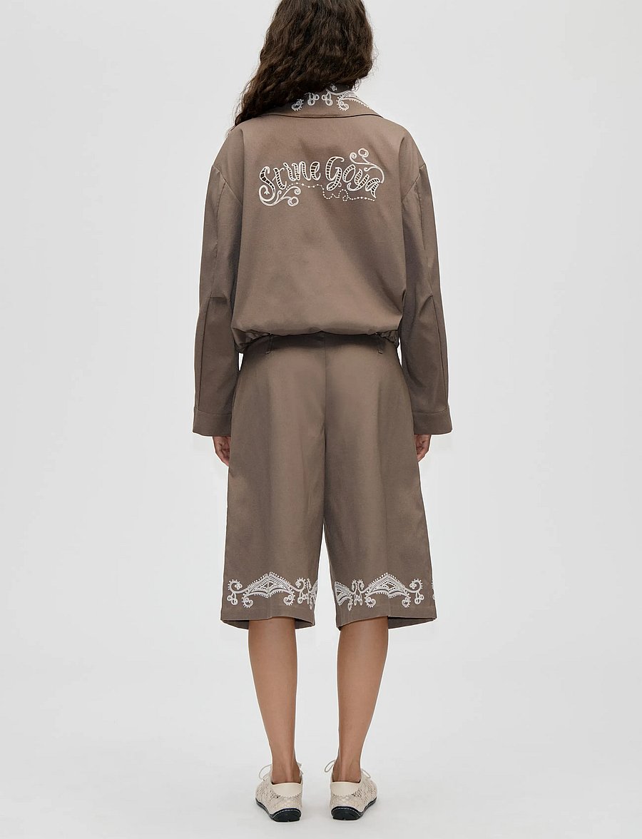STINE GOYA - Embroidered Canvas, Blouson Eyelet Bomber - lette jakker - cherries on a paisley - 3