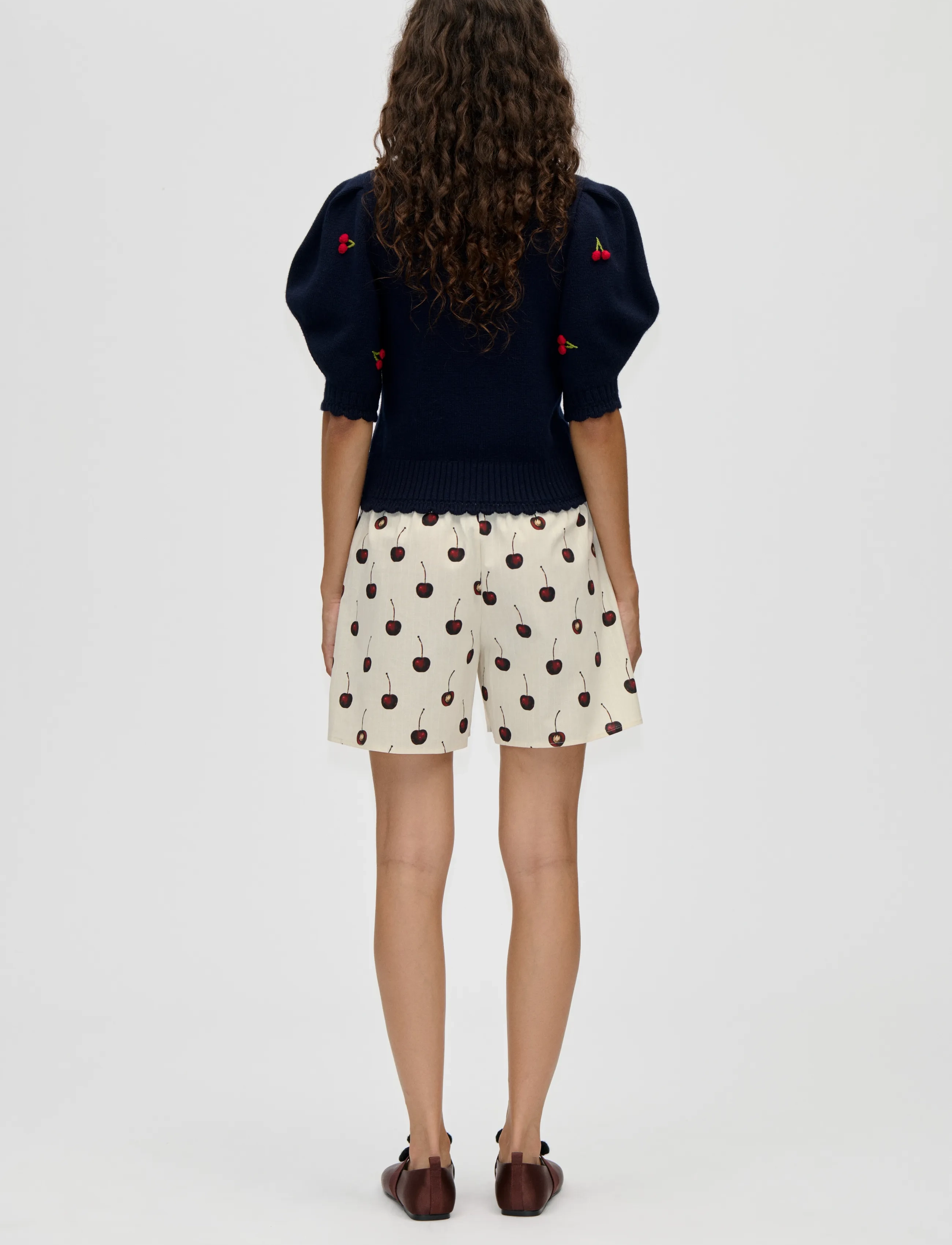 Midweight Wool, Bobble Knit Polo Cardigan 2