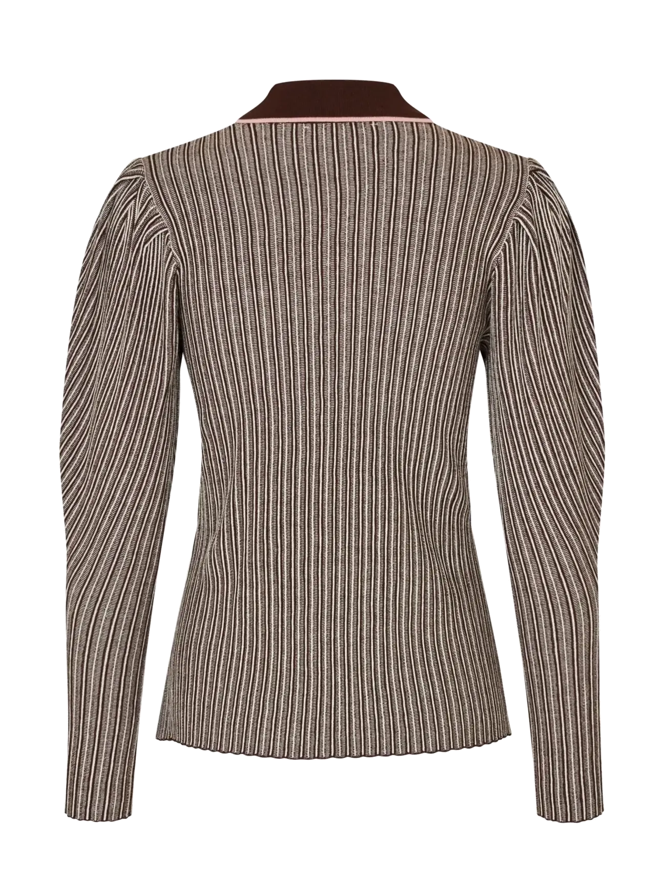 STINE GOYA - Soft Rib, Long Sleeve Knit Polo - jeanshemden - ivory stripes - 2