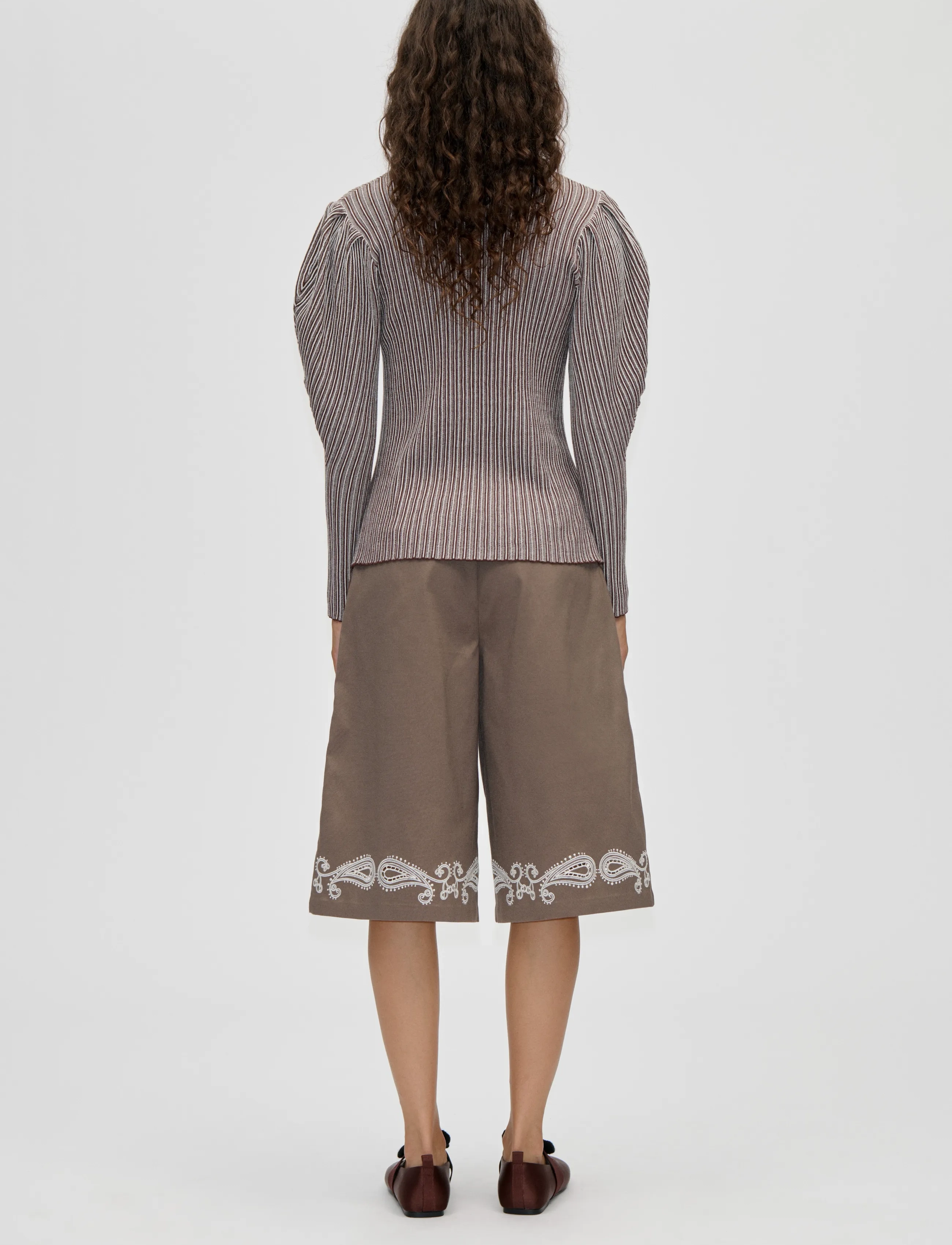 STINE GOYA - Soft Rib, Long Sleeve Knit Polo - jeanshemden - ivory stripes - 3