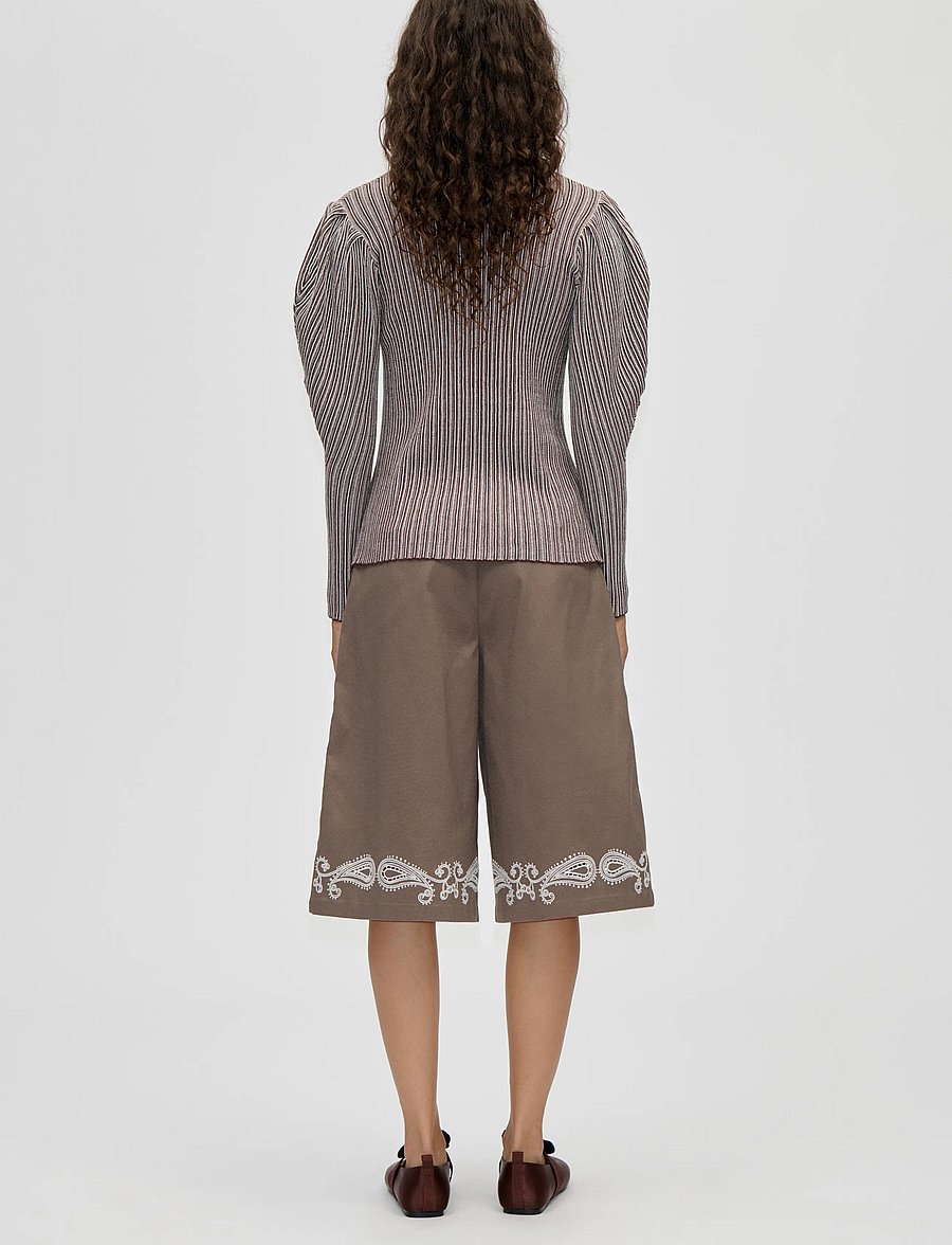 STINE GOYA - Soft Rib, Long Sleeve Knit Polo - denimskjorter - ivory stripes - 3