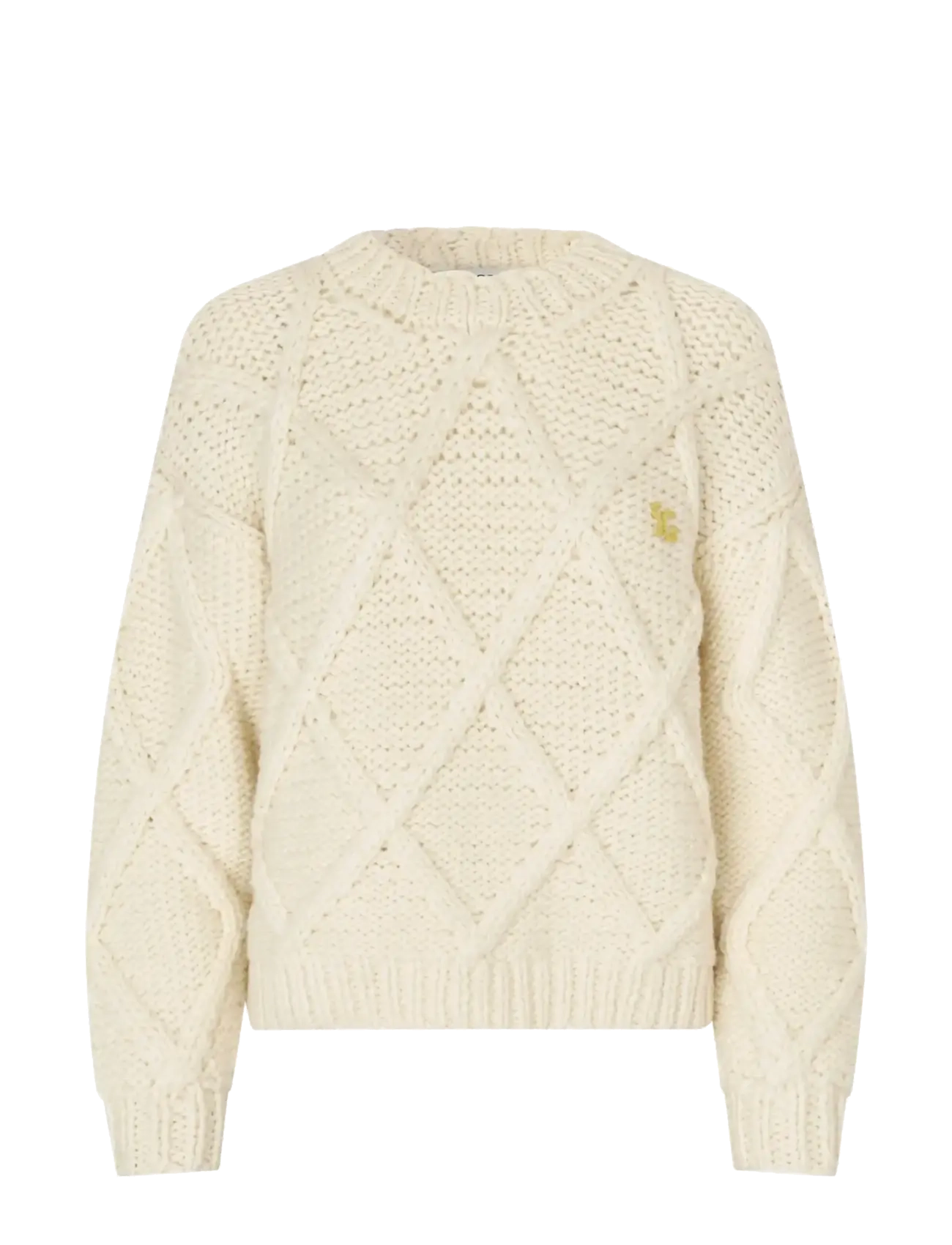 STINE GOYA 2497 Handknit, Handknit Cable Sweat - CPH fashion week - PORCELAIN CREAM / cream