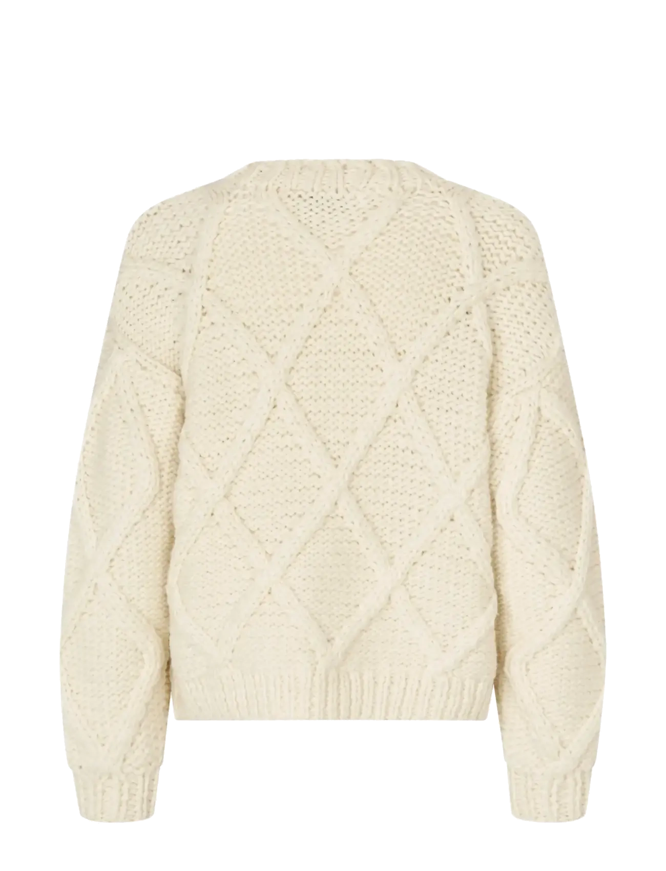STINE GOYA - Handknit, Handknit Cable Sweater - trøjer - porcelain cream - 2