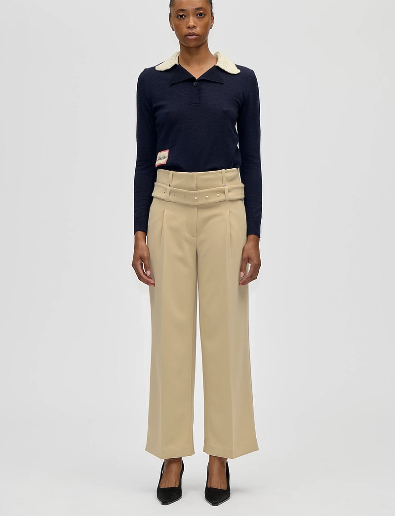 STINE GOYA - Wool Prime, Collared Pullover Knit - trøjer - midnight navy - 0