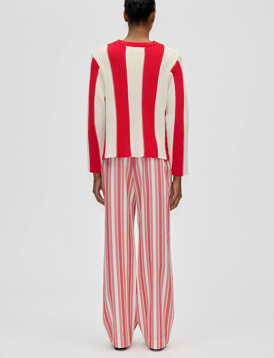 STINE GOYA - Lofty Cotton, Boxy Motif Sweater - pullover - equestrian stripes - 3