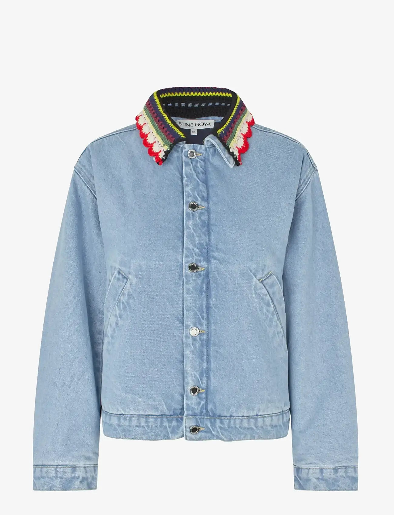 STINE GOYA - 2453 Double Rinse Denim, Collared C - spring jackets - denim blue - 1