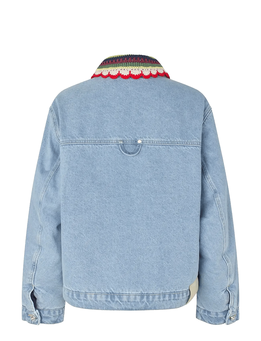 STINE GOYA - Double Rinse Denim, Collared Cropped Bomber - jeansjacken - denim blue - 2
