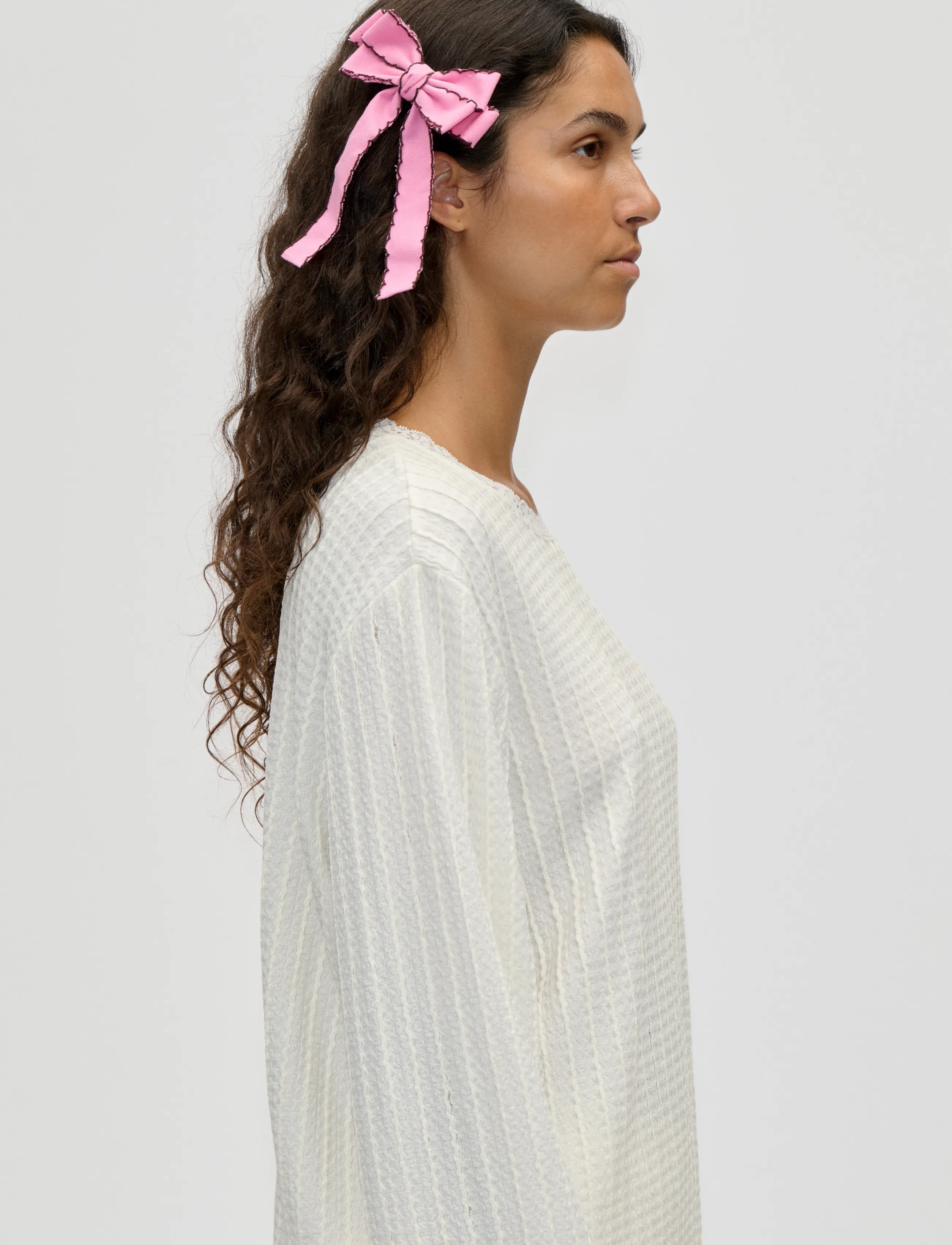 STINE GOYA Hair Accessories, Hair Bow Clip, Kvinder, Bølget Kant Hårsløjfe Klips, Pink, Str: ONE SIZE