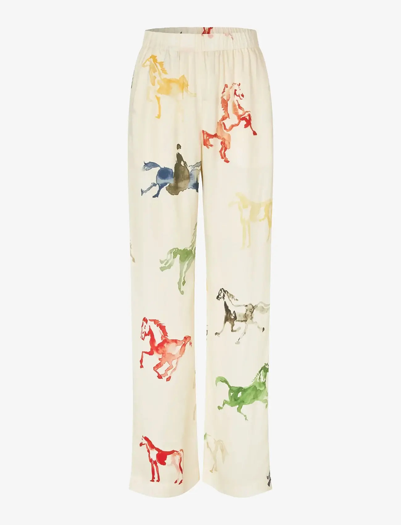 STINE GOYA - Dry Viscose, Elasticated Long Pants - straight leg trousers - horses - 1