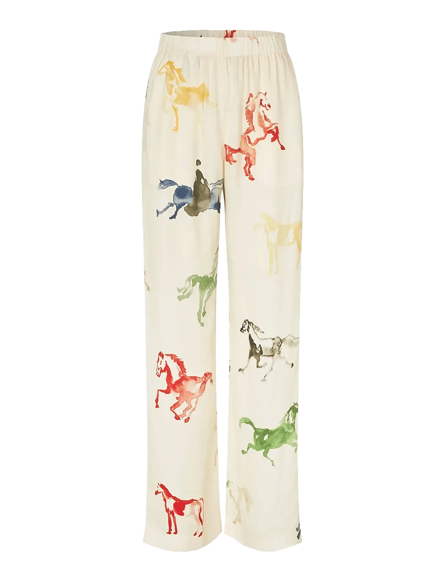 STINE GOYA - Dry Viscose, Elasticated Long Pants - hose mit geradem bein - horses - 1