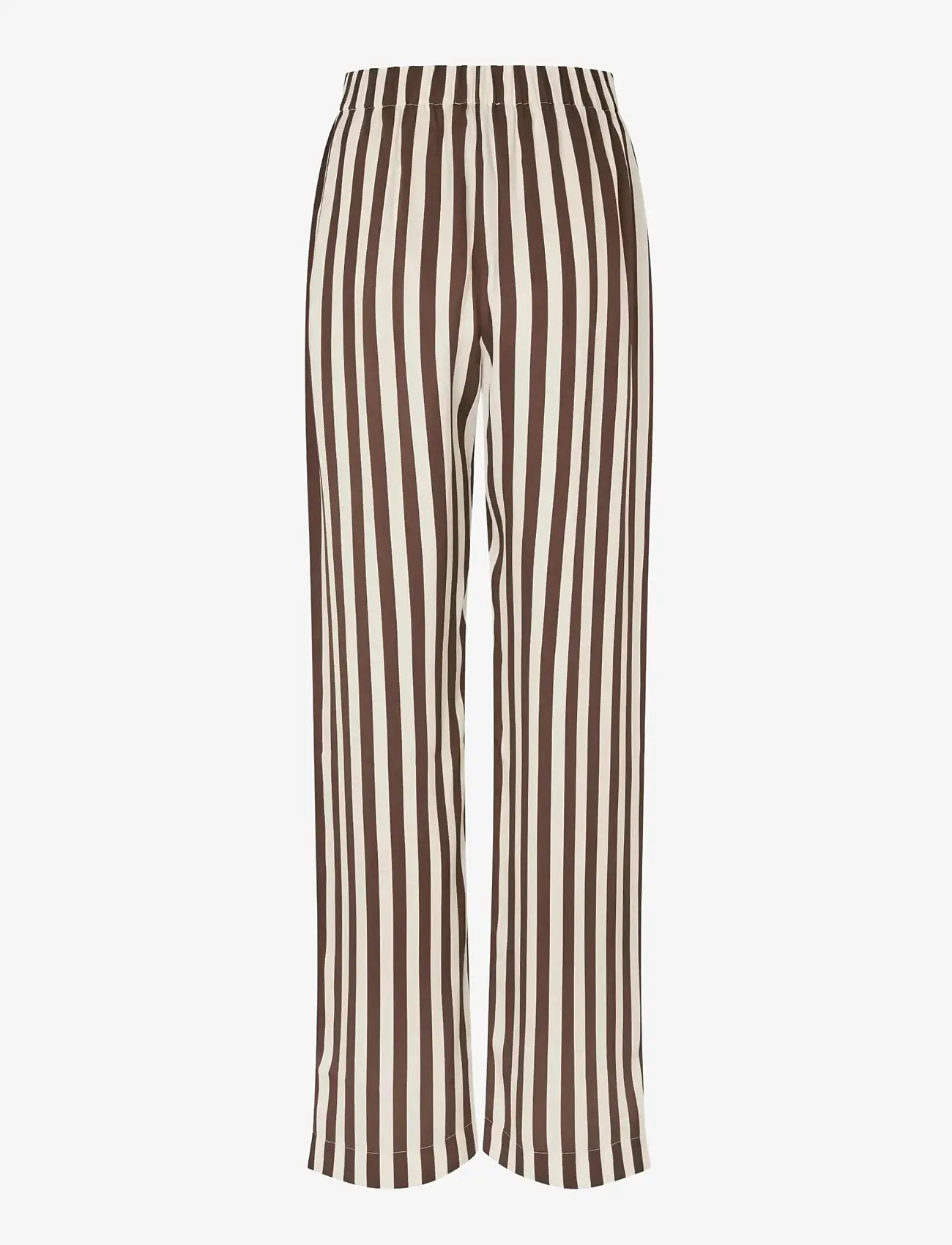 STINE GOYA - Dry Viscose, Elasticated Long Pants - bukser med brede ben - ivory stripes - 2