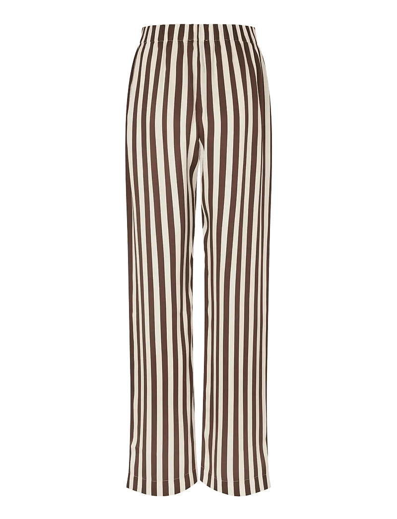 STINE GOYA - Dry Viscose, Elasticated Long Pants - spodnie szerokie - ivory stripes - 2