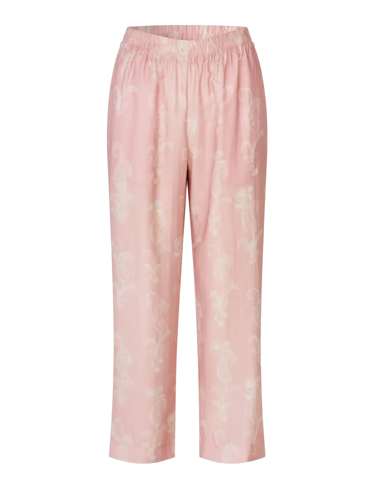STINE GOYA Tencel, Elasticated Waistband Cropped Hosen Pink - L - Damen