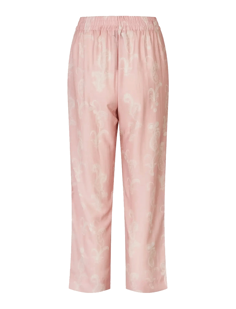 STINE GOYA - Tencel, Elasticated Waistband Cropped Pants - bukser med lige ben - cherries on a paisley - 2