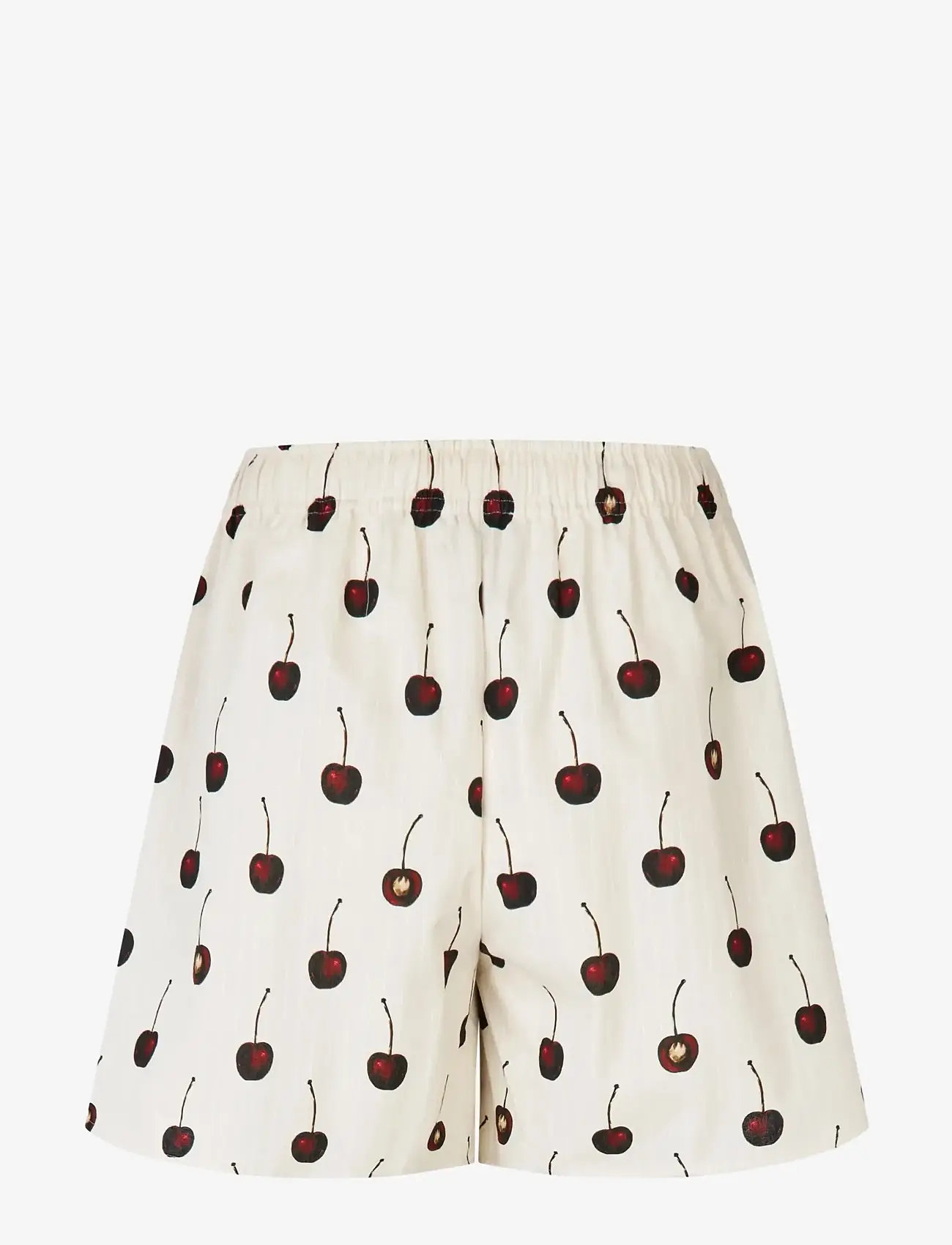 STINE GOYA - Crisp Stripe Shirting, Elasticated Waistband Shorts - casual shorts - cherries - 2