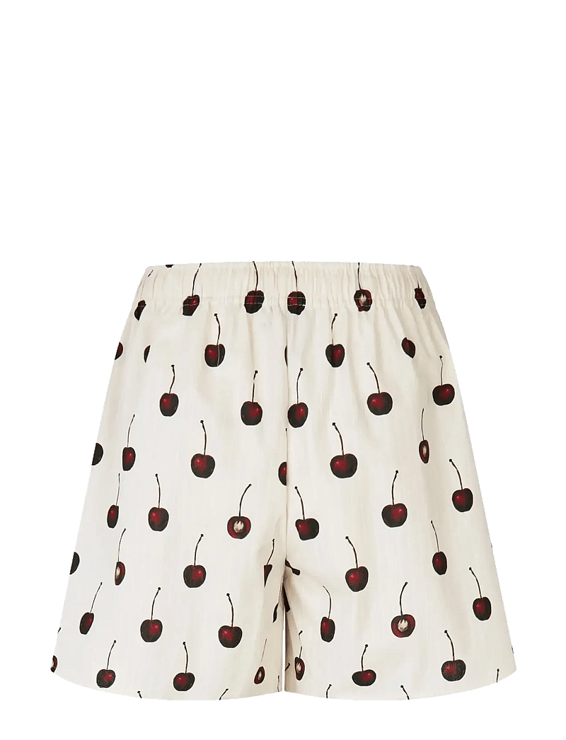 STINE GOYA - Crisp Stripe Shirting, Elasticated Waistband Shorts - casual shorts - cherries - 2