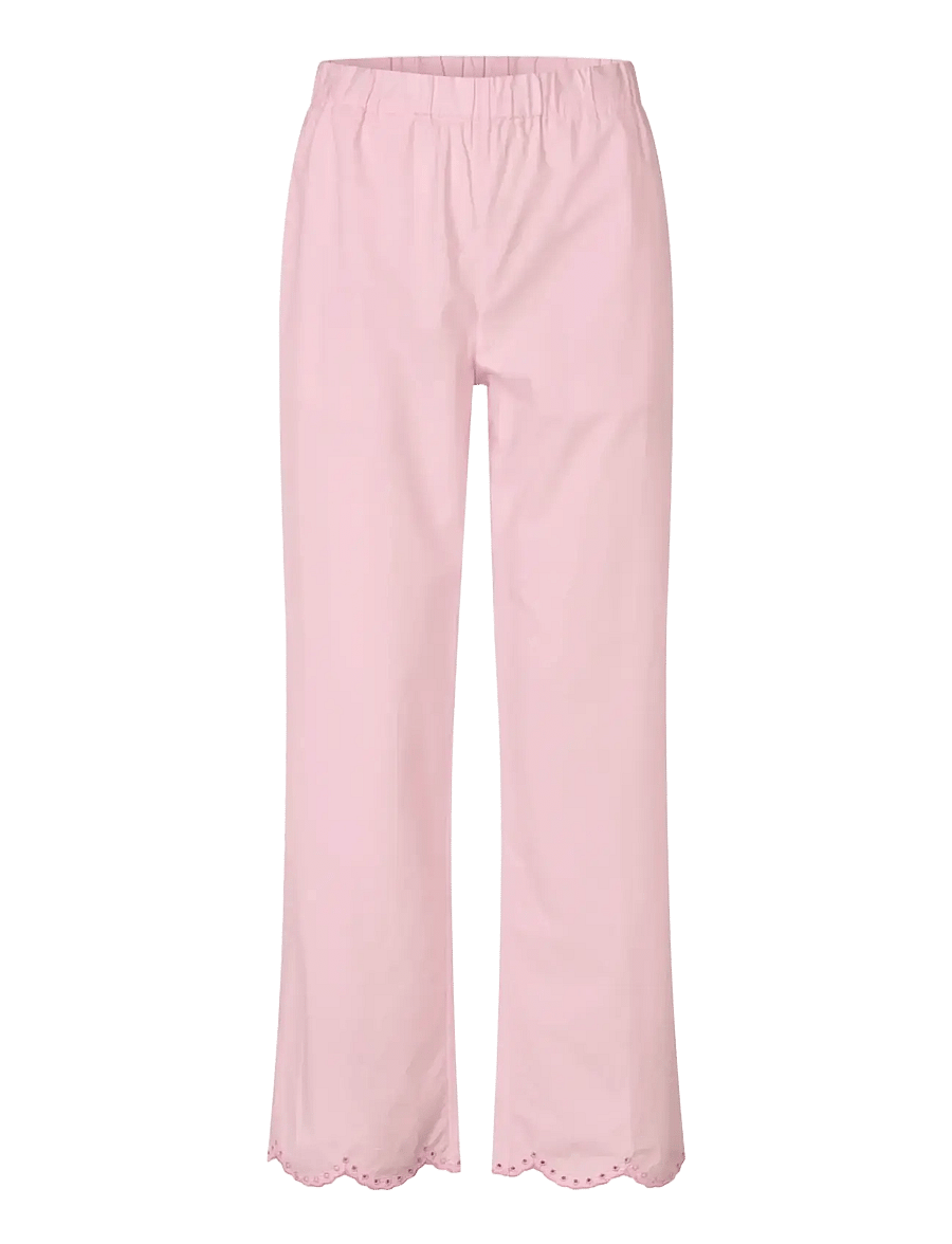 STINE GOYA - Light Cotton, Flowy Elasticated Waist Pants - sirged püksid - muted blush - 1