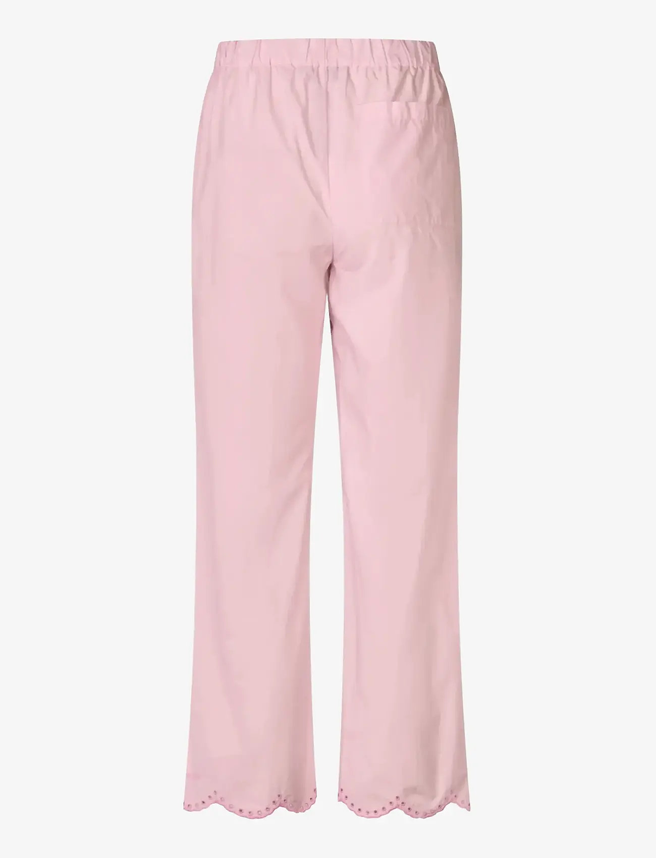 STINE GOYA - Light Cotton, Flowy Elasticated Waist Pants - sirge säärega püksid - muted blush - 2