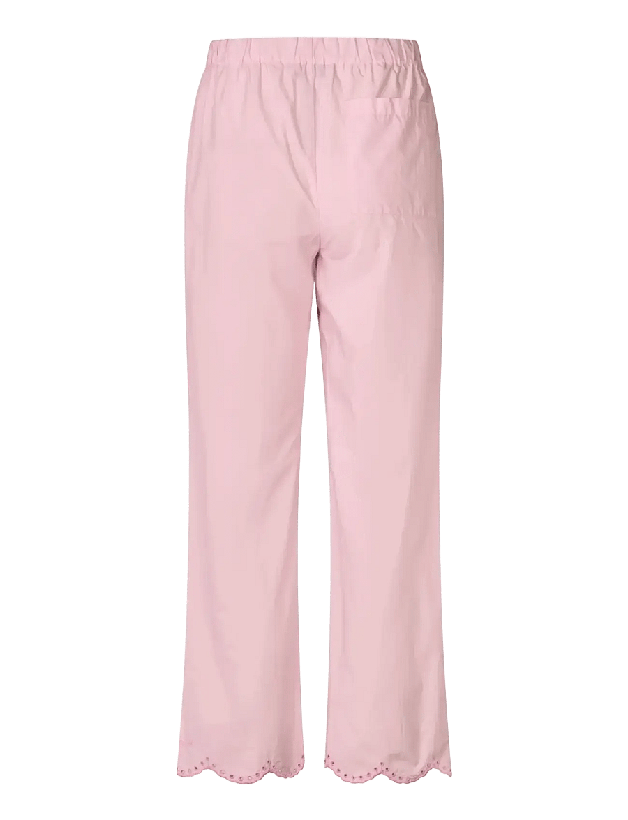 STINE GOYA - Light Cotton, Flowy Elasticated Waist Pants - sirged püksid - muted blush - 2