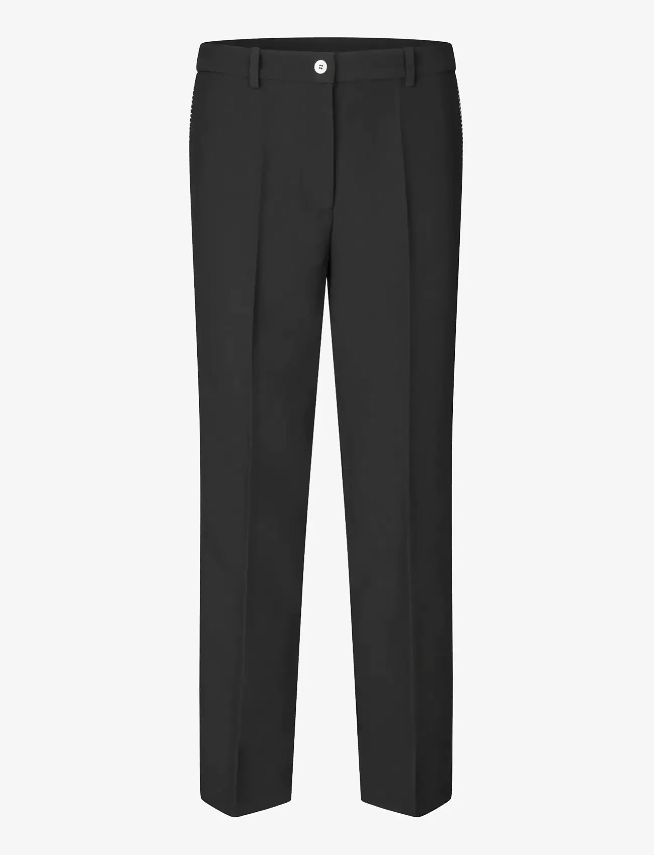 STINE GOYA - Structured Crepe, Straight Tailored Ankle Pants - habitbukser - black - 1