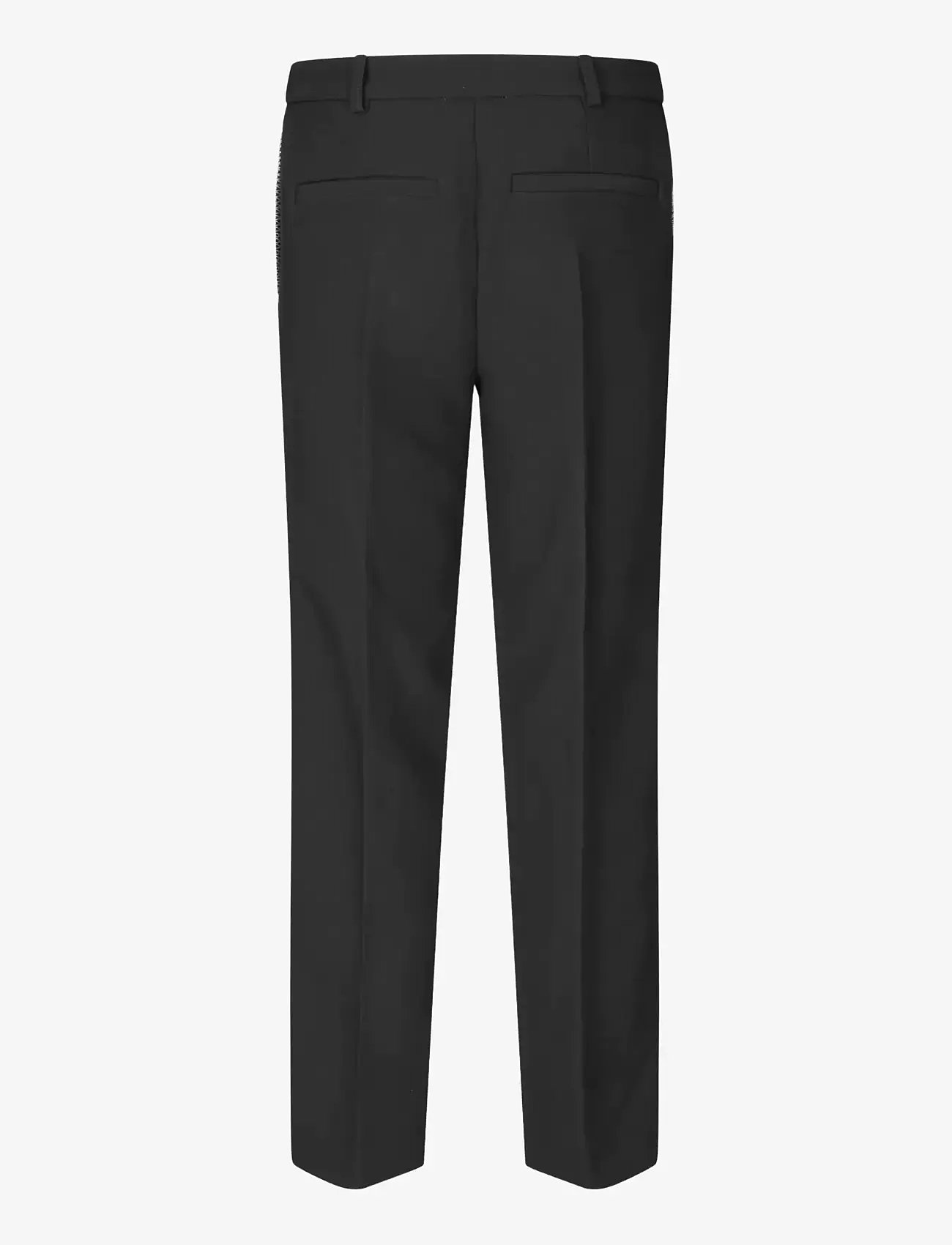 STINE GOYA - Structured Crepe, Straight Tailored Ankle Pants - habitbukser - black - 2