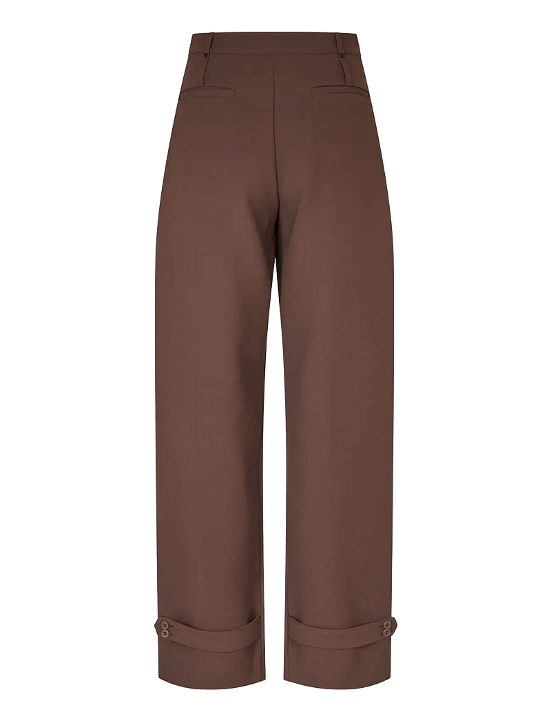 STINE GOYA - Double Sided Crepe, Elevated Pleat Pants - hosen mit weitem bein - cocoa - 2