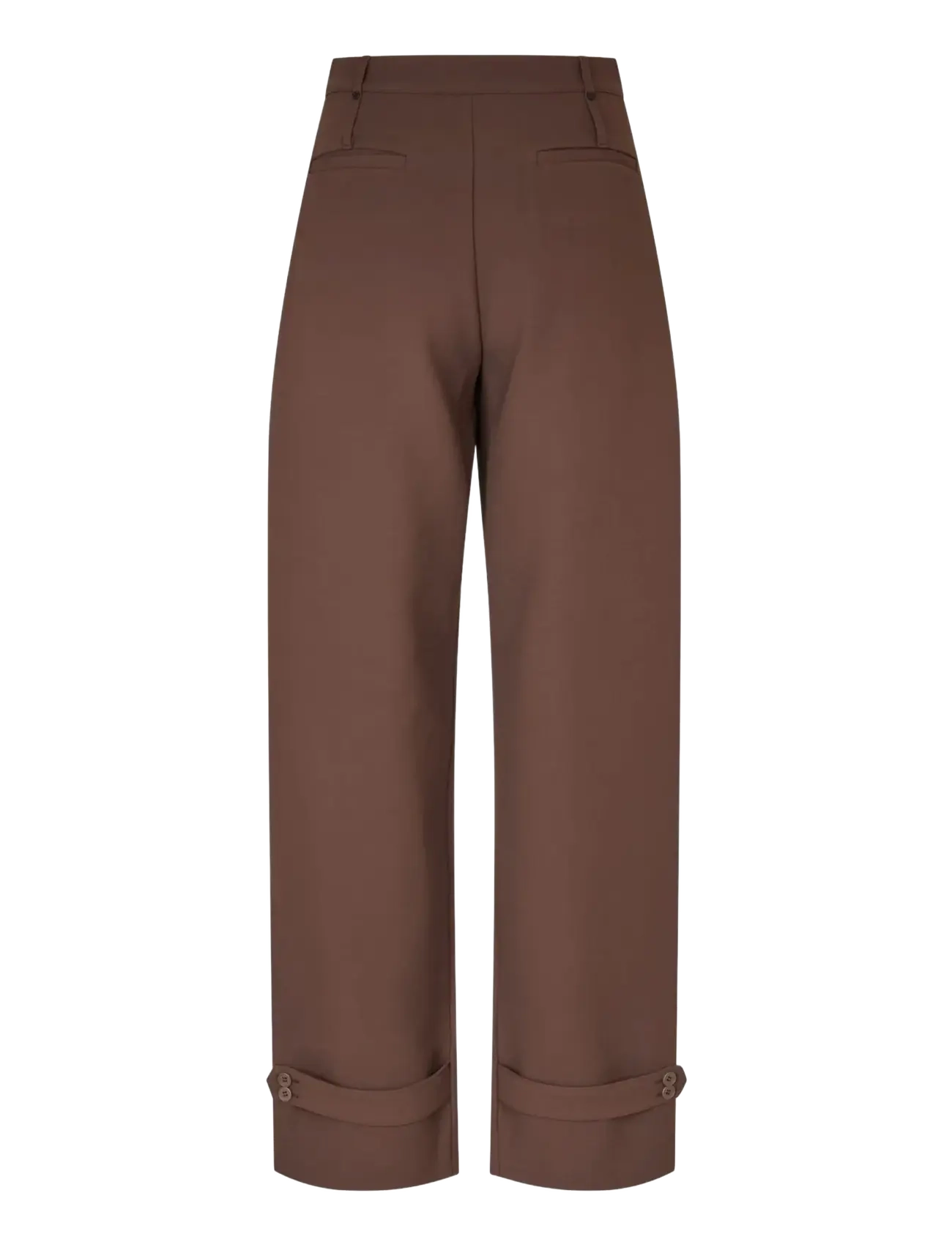 STINE GOYA - Double Sided Crepe, Elevated Pleat Pants - wide leg trousers - cocoa - 2