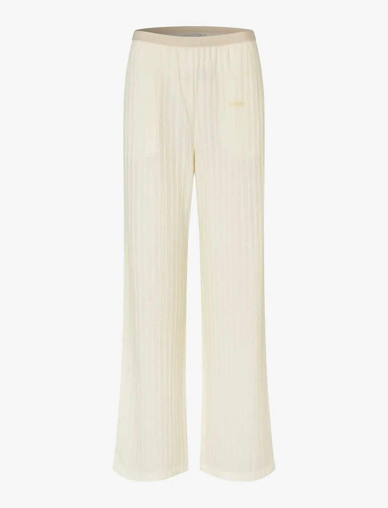 STINE GOYA - Puckered Jersey, Casual Elasticated Pants - sirge säärega püksid - cream - 1