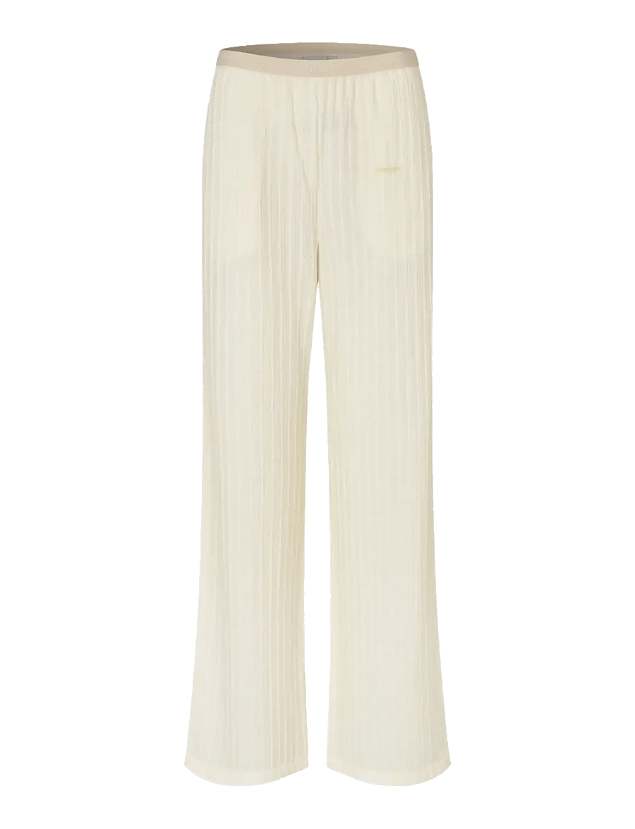 STINE GOYA - Puckered Jersey, Casual Elasticated Pants - spodnie proste - cream - 1
