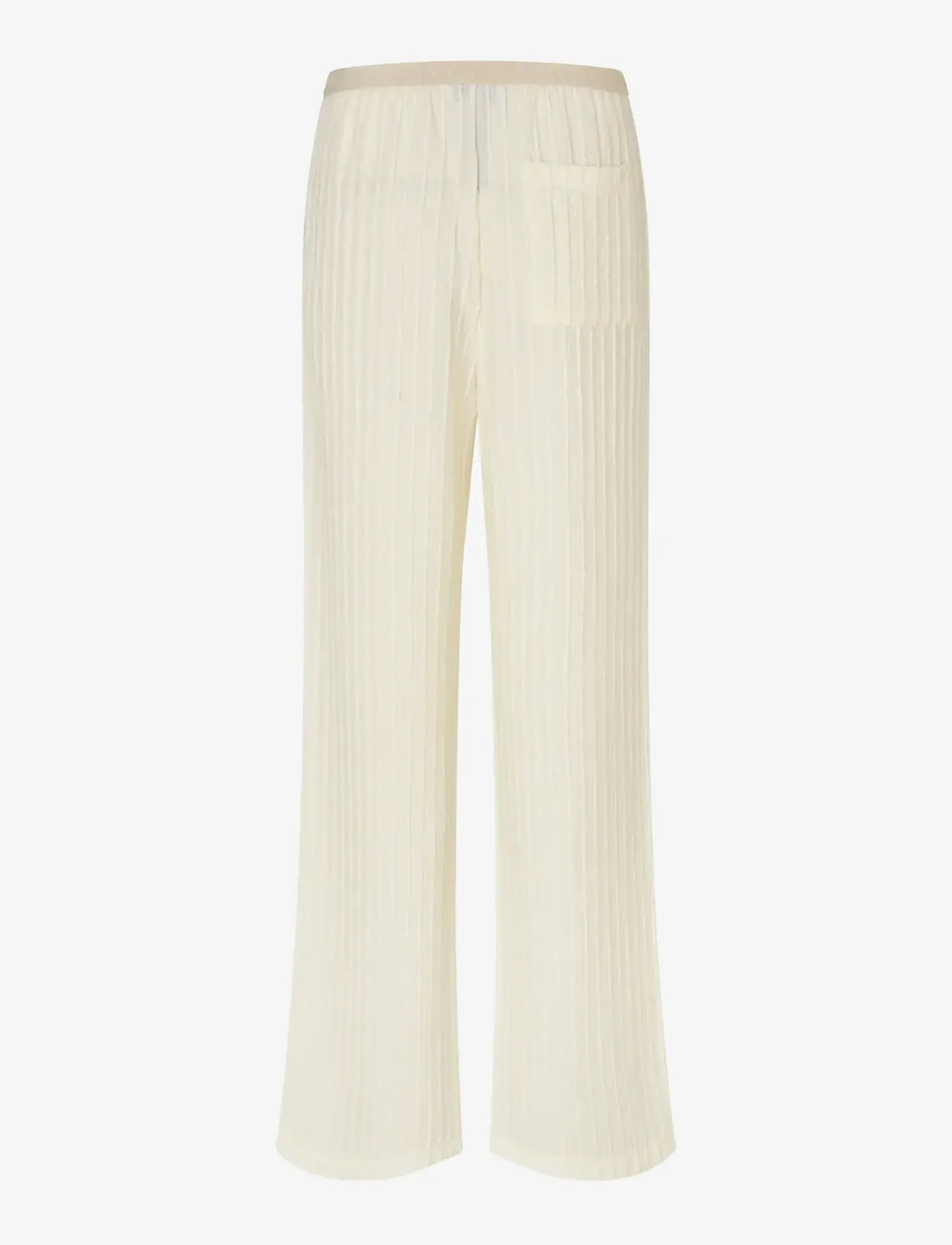 STINE GOYA - Puckered Jersey, Casual Elasticated Pants - sirge säärega püksid - cream - 2