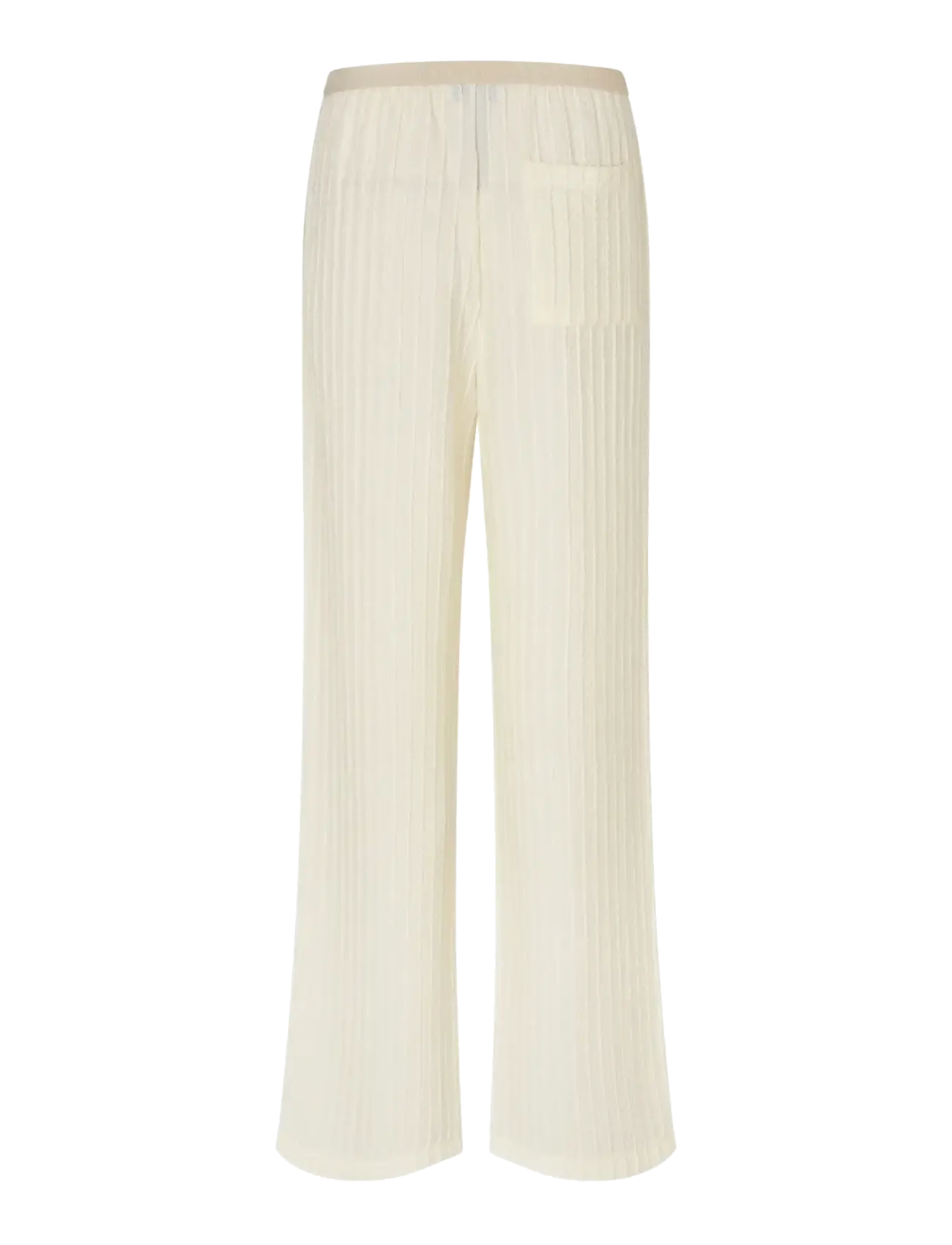 STINE GOYA - Puckered Jersey, Casual Elasticated Pants - straight leg trousers - cream - 2