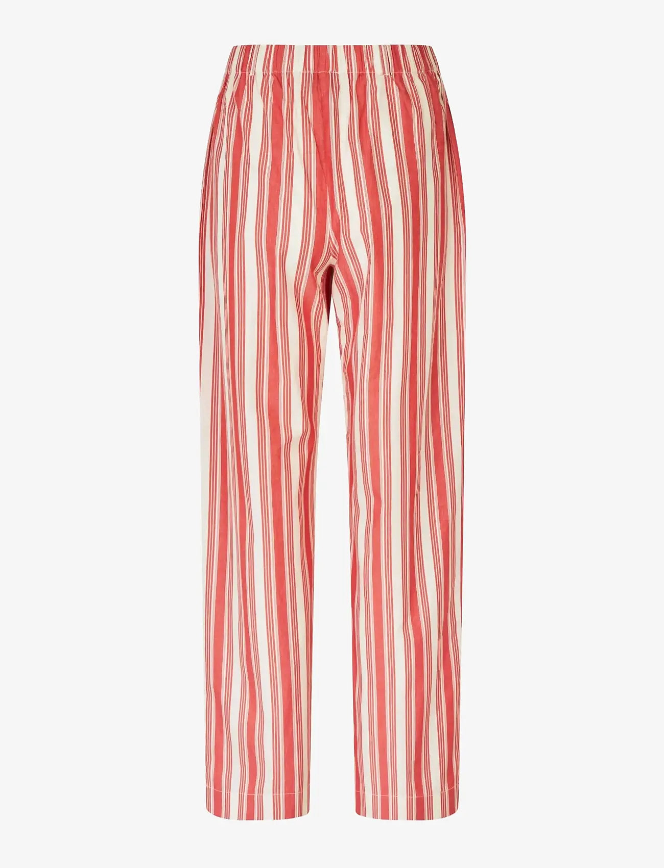 STINE GOYA - Striped Embroidered Cotton, Gathered Boxer Pants - pantalons droits - scarlet trot - 2