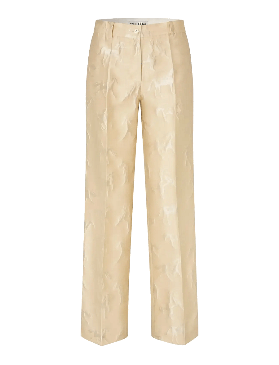 STINE GOYA - Jacquard Tailoring, Tailored Long Pants - konfirmation - porcelain cream - 1