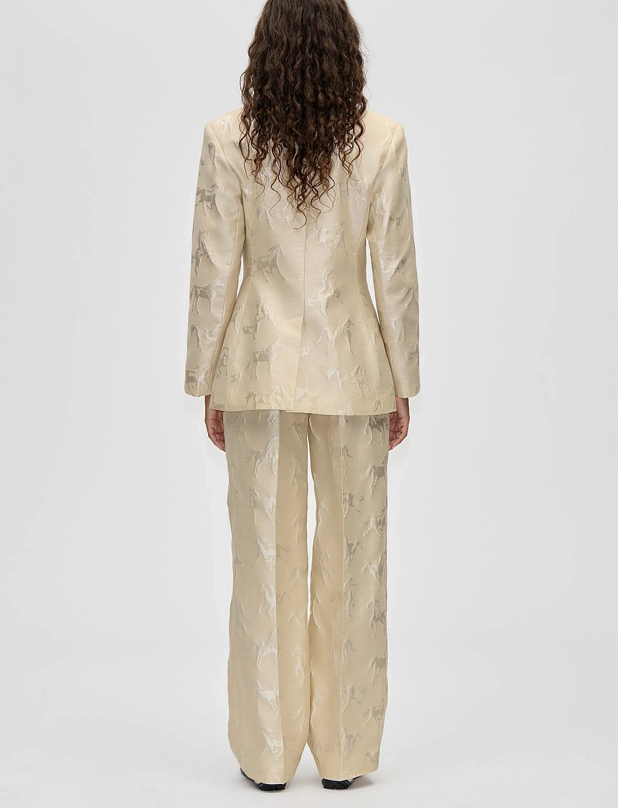 STINE GOYA - Jacquard Tailoring, Tailored Long Pants - konfirmation - porcelain cream - 3