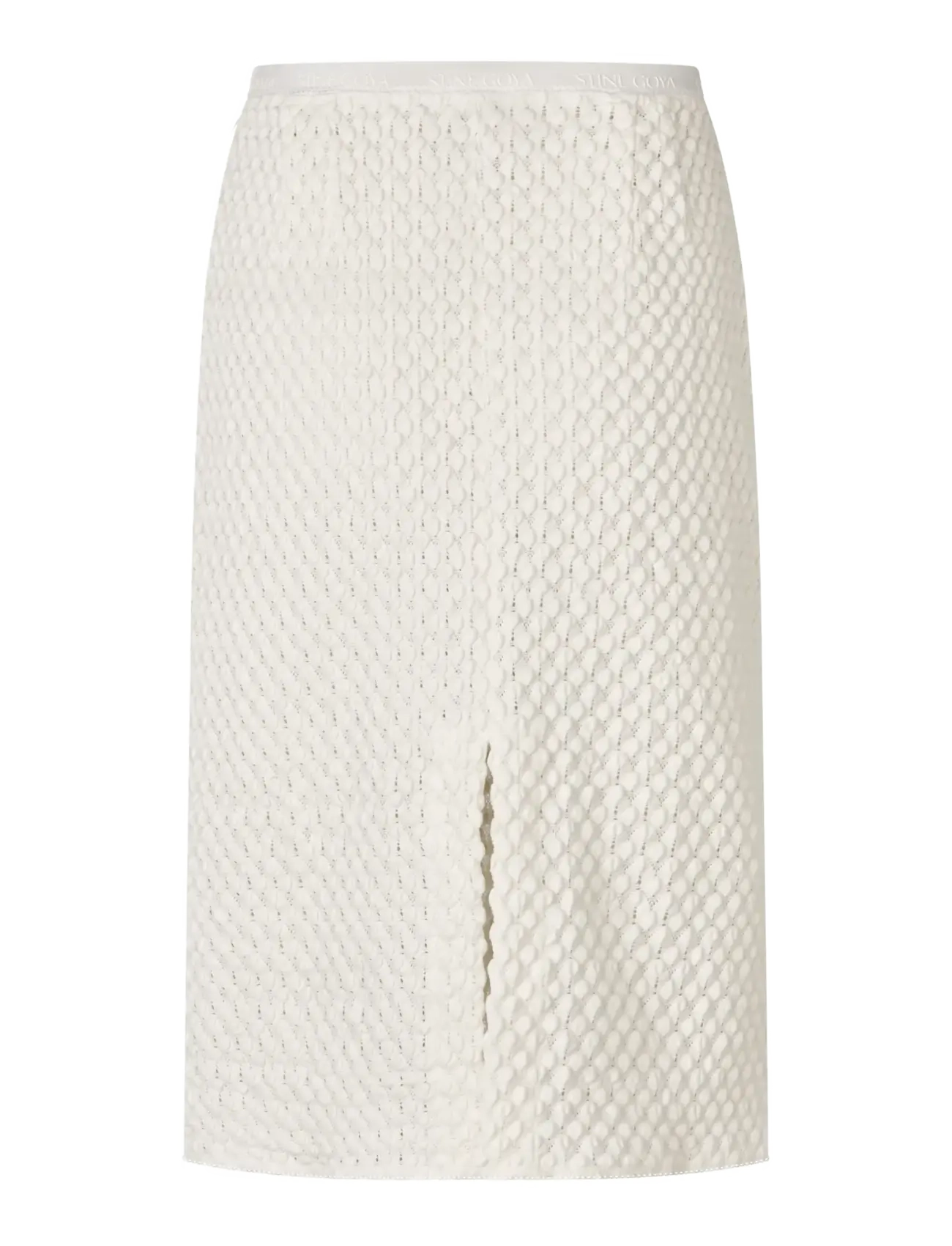 STINE GOYA - Crochet Lace, Pencil Elasticated Skirt - bleistiftröcke - white swan - 2