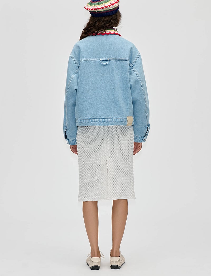 STINE GOYA - Crochet Lace, Pencil Elasticated Skirt - bleistiftröcke - white swan - 3