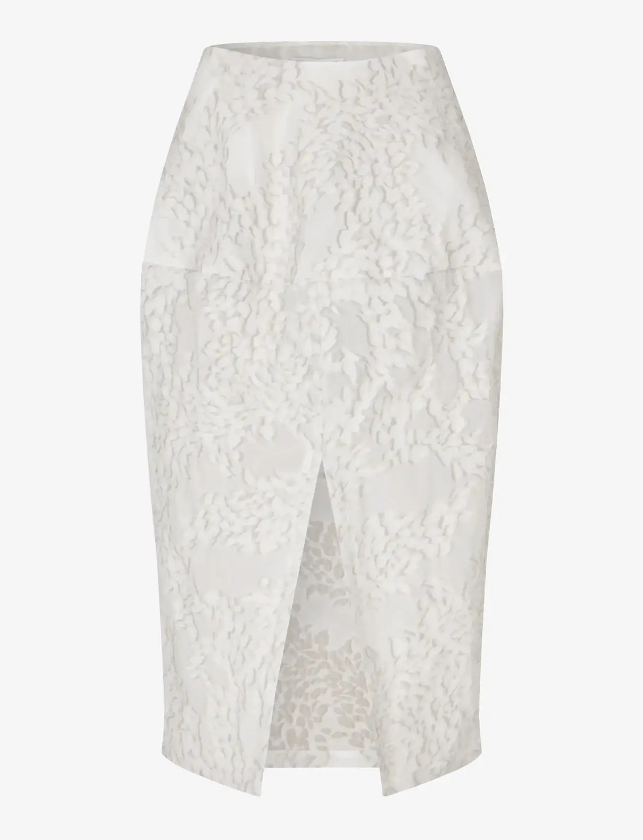 STINE GOYA - Textured Fil Coupe, Volume Drop Skirt - midi skirts - stone grey - 1