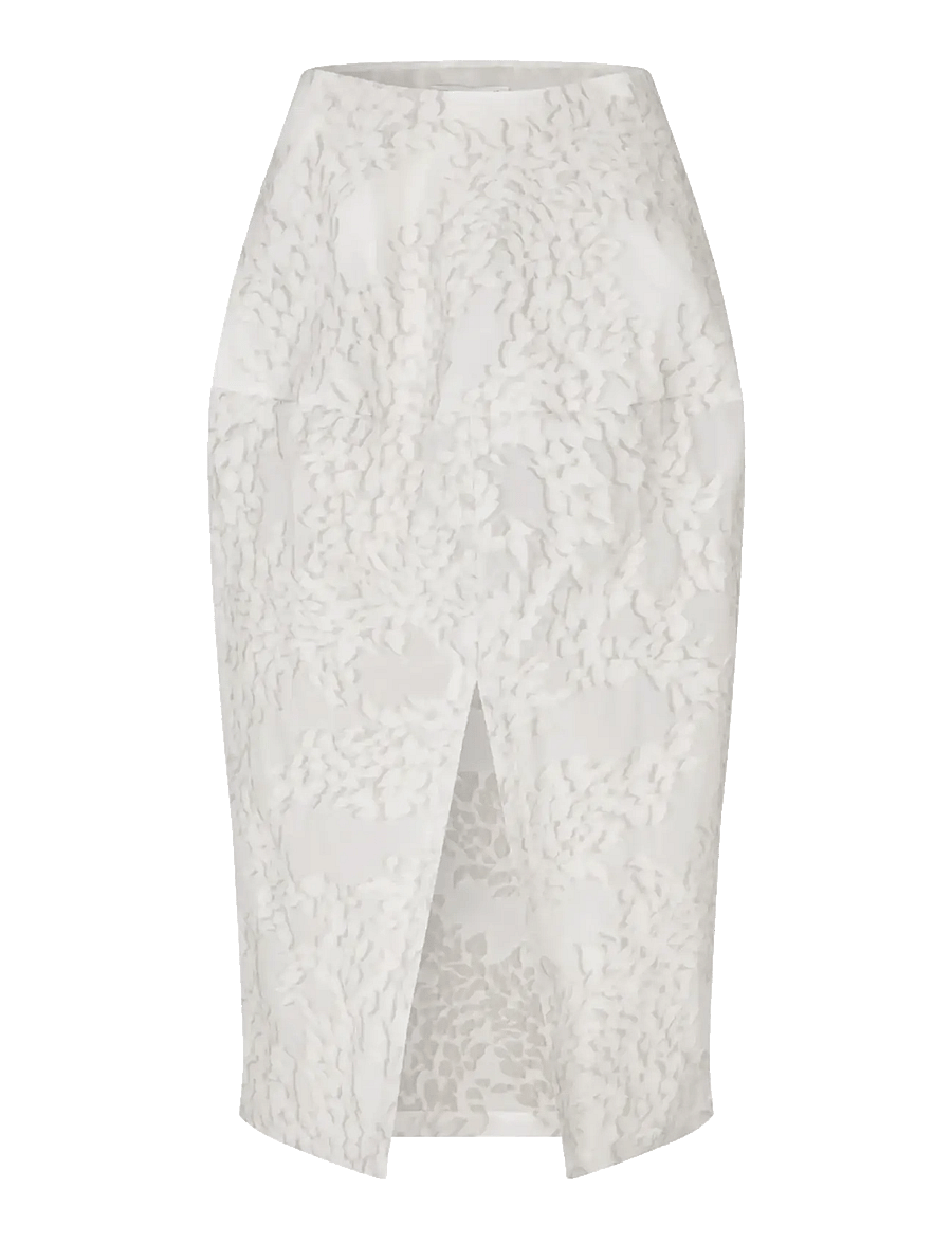 STINE GOYA - Textured Fil Coupe, Volume Drop Skirt - vidutinio ilgio sijonai - stone grey - 1