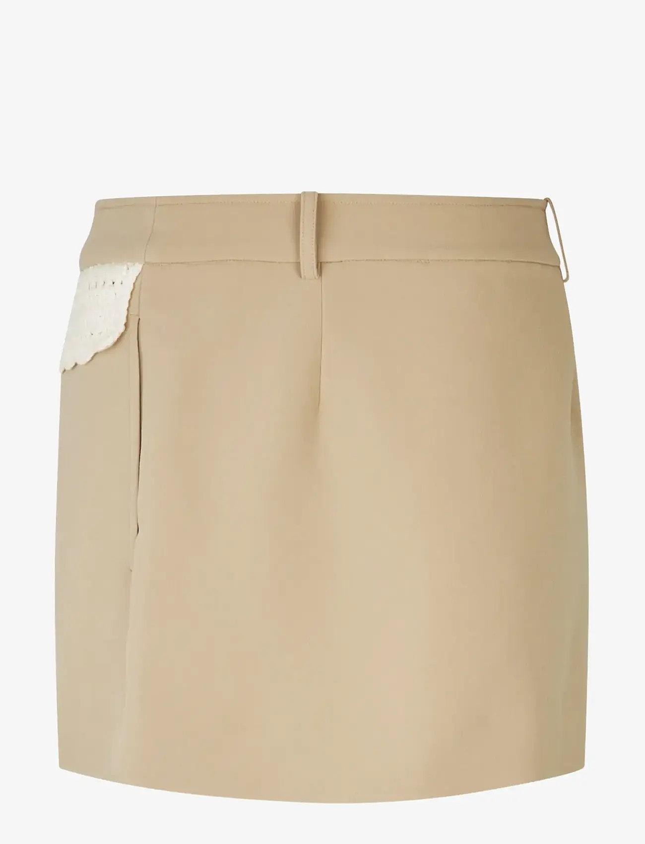 STINE GOYA - Crafted Weave Tailoring, Waistbelt Mini Skirt - kurze röcke - ecru - 2
