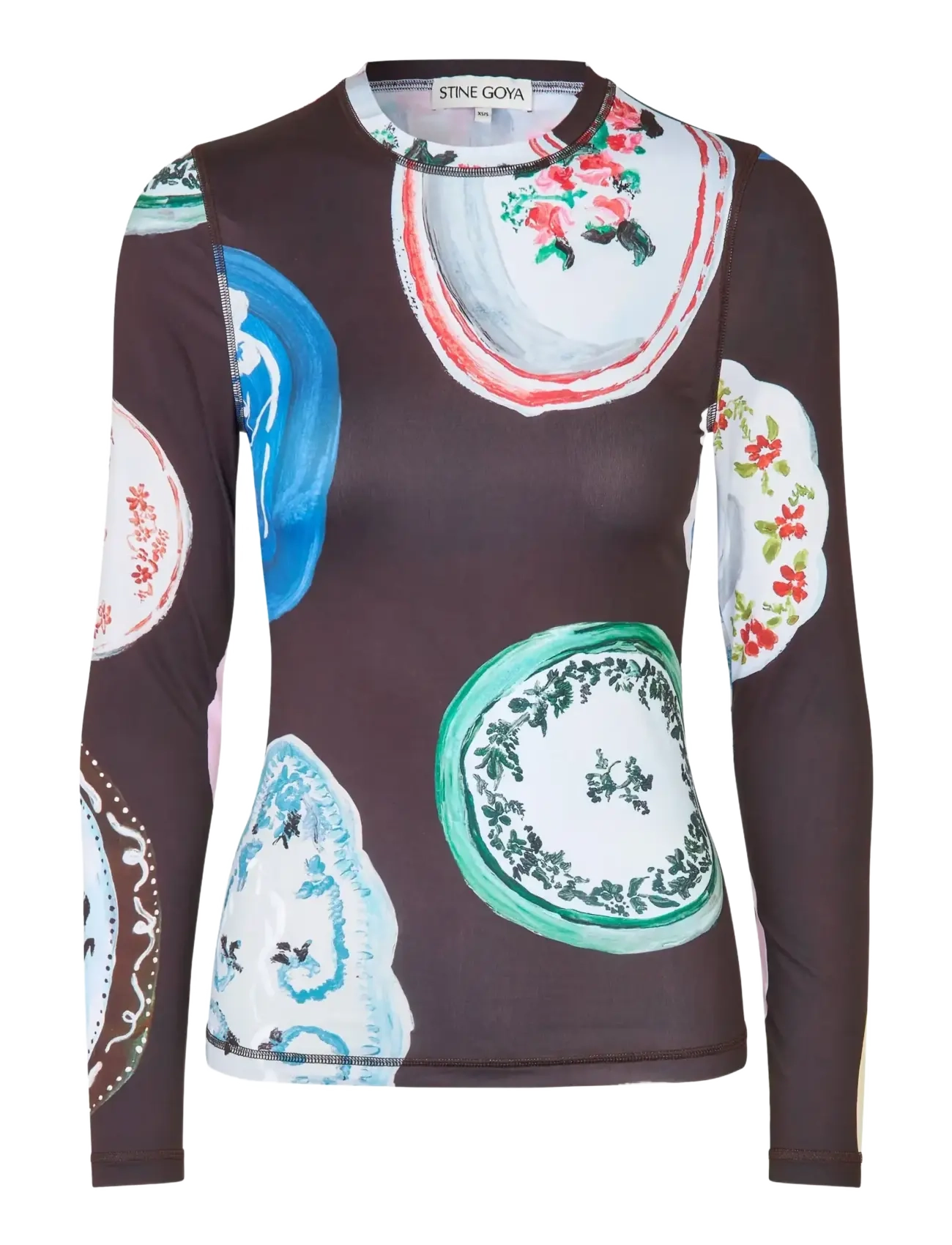 STINE GOYA Stocking Jersey, Elastic Lange Ärmel Oberteil Braun - XL/XXL - Damen