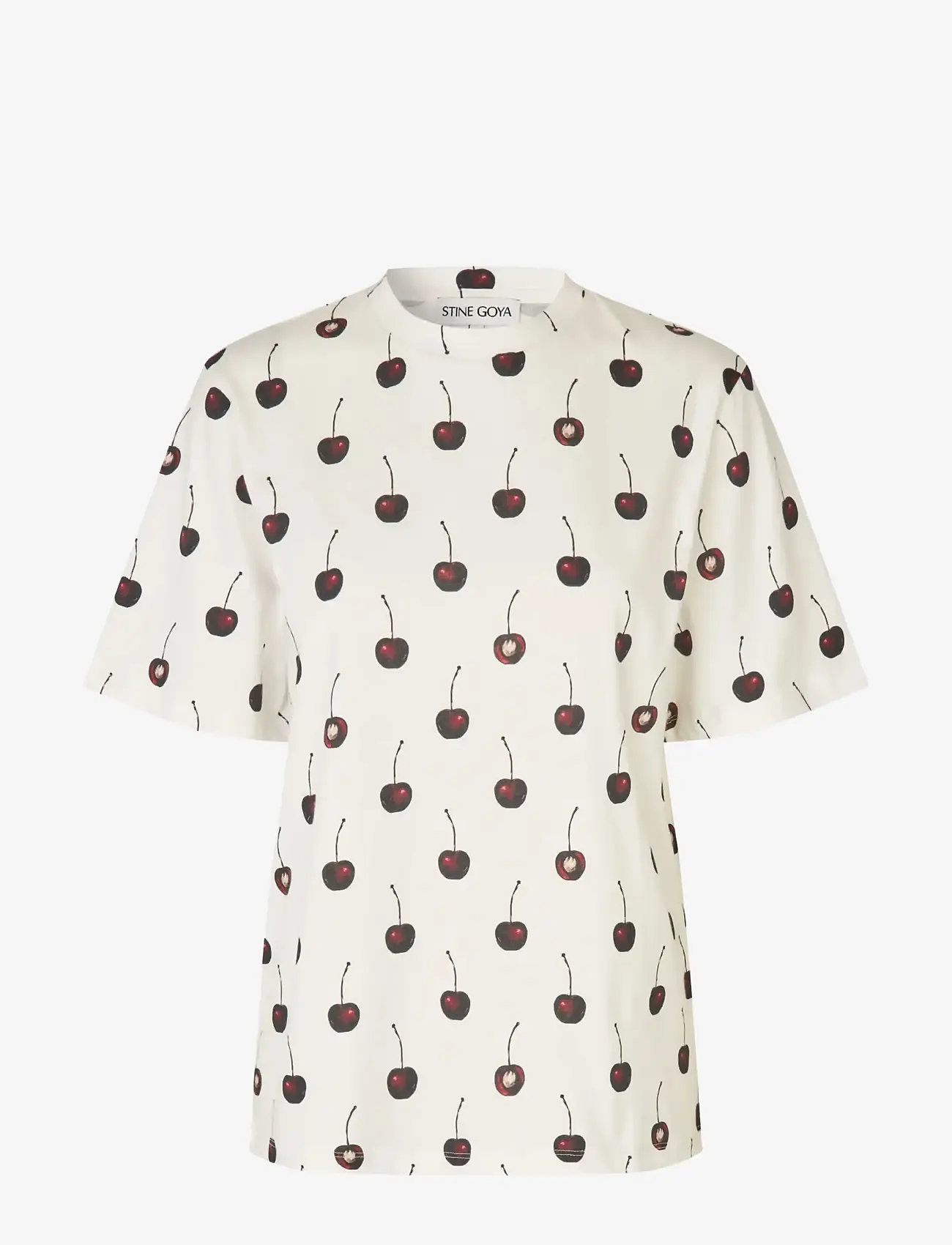 STINE GOYA - Light Jersey, Short Sleeve T-Shirt - t-shirts - cherry - 1